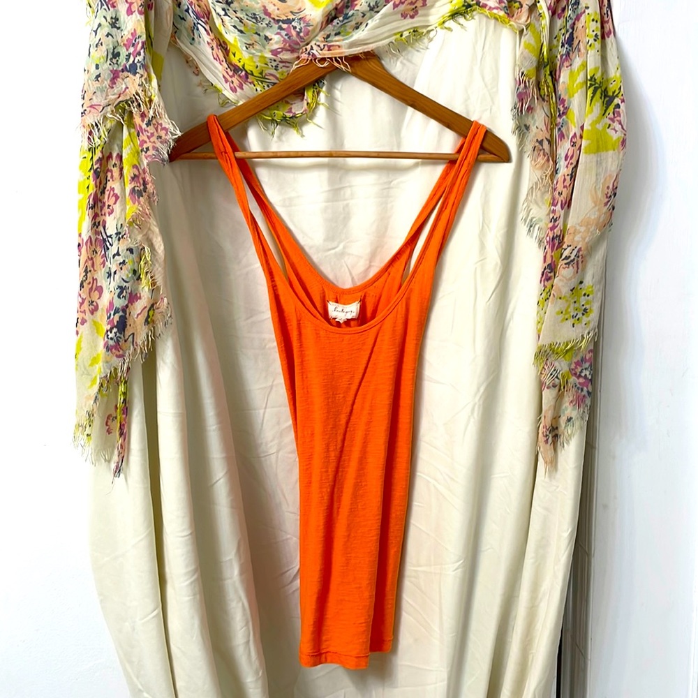 The Loft orange cross back tank